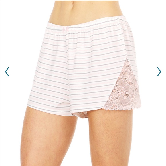 *SOLD* NWT Flora by Flora Nikrooz 2 Pack Pajama Shorts Floral Stripes Size S - Picture 2 of 4